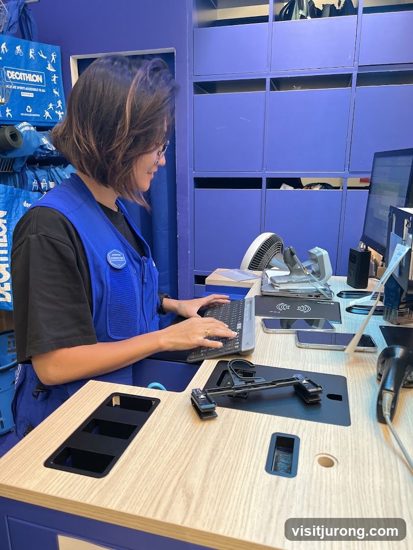 Cashier at work
