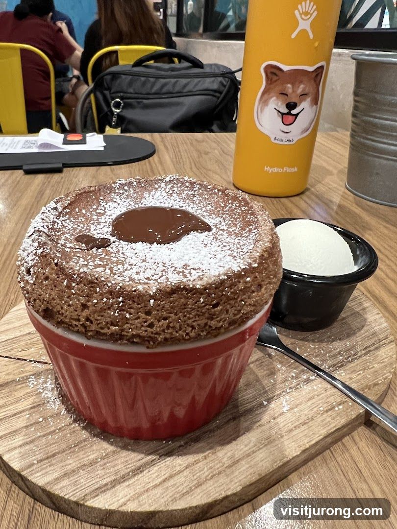 Chocolate Soufflé with Ice Cream