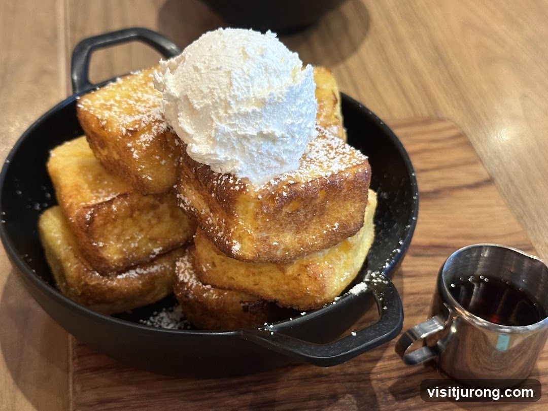 French Toast with Whipped Cream and Syrup