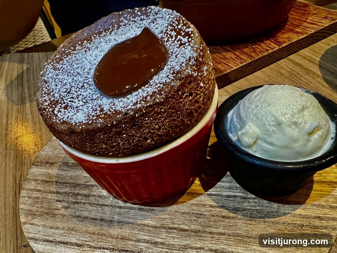 Chocolate Soufflé with Ice Cream