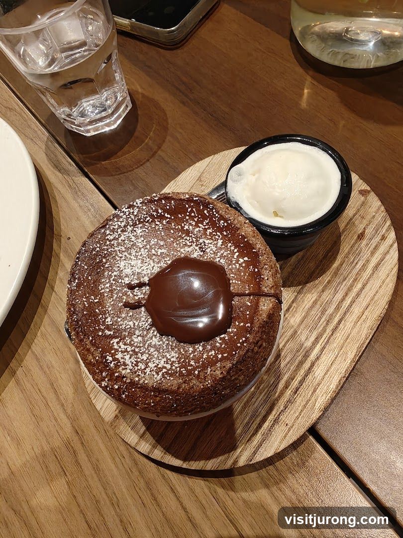 Chocolate Soufflé with Ice Cream