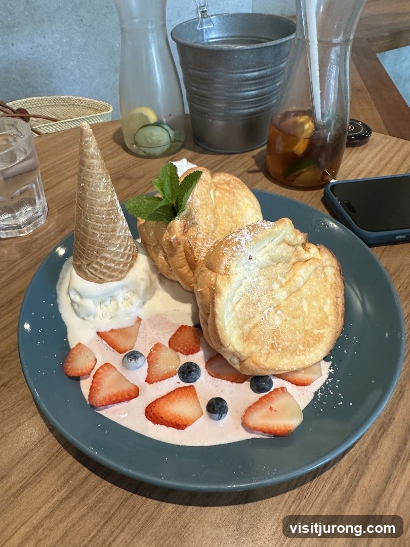 Dessert with Fruit and Ice Cream