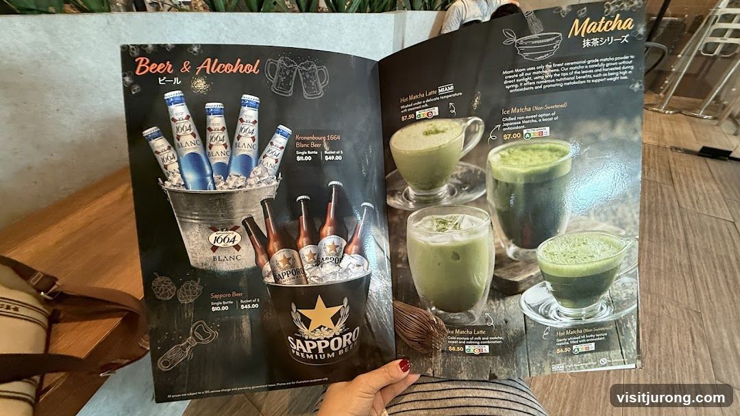 Beer & Alcohol and Matcha Menu