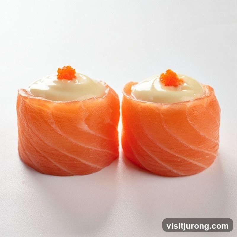 Salmon Rolls with Creamy Topping