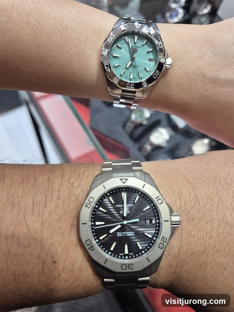 Two watches on wrists