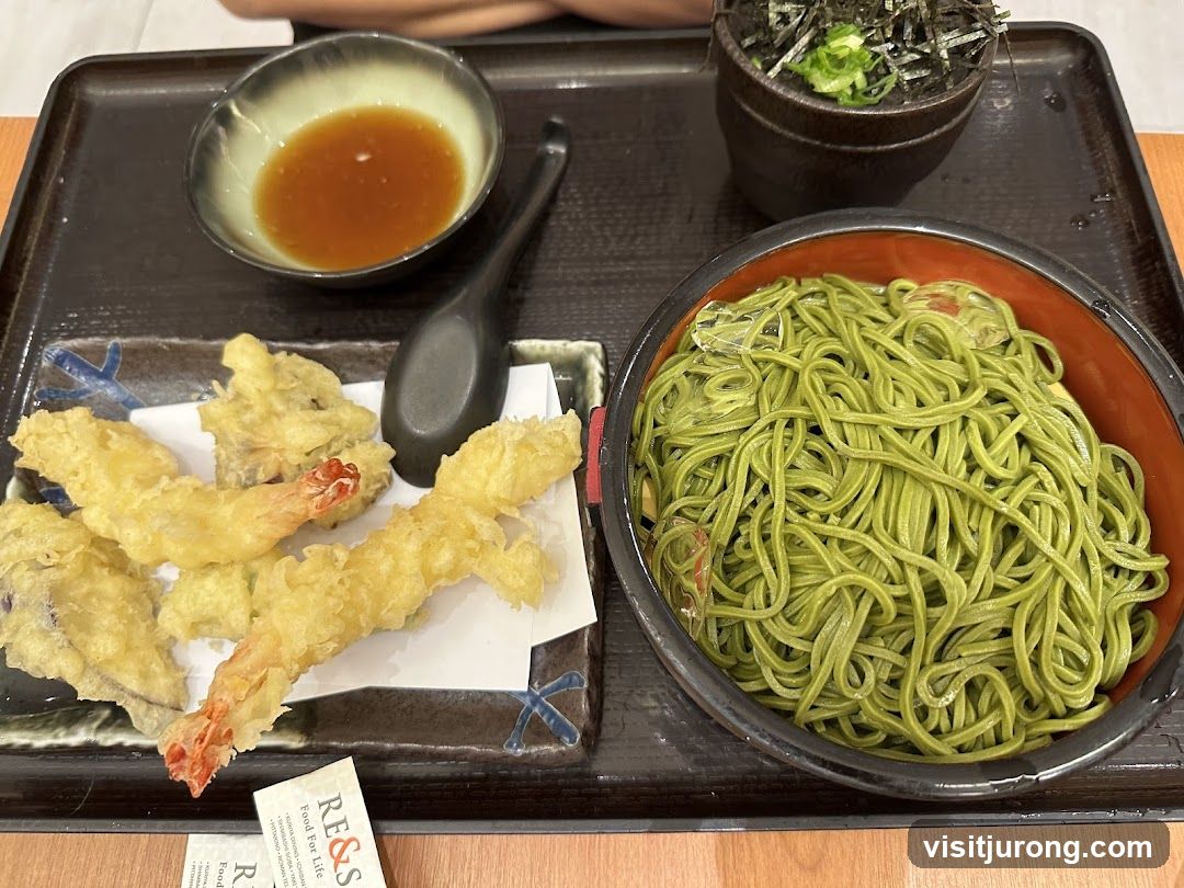 Green Soba Noodles with Tempura