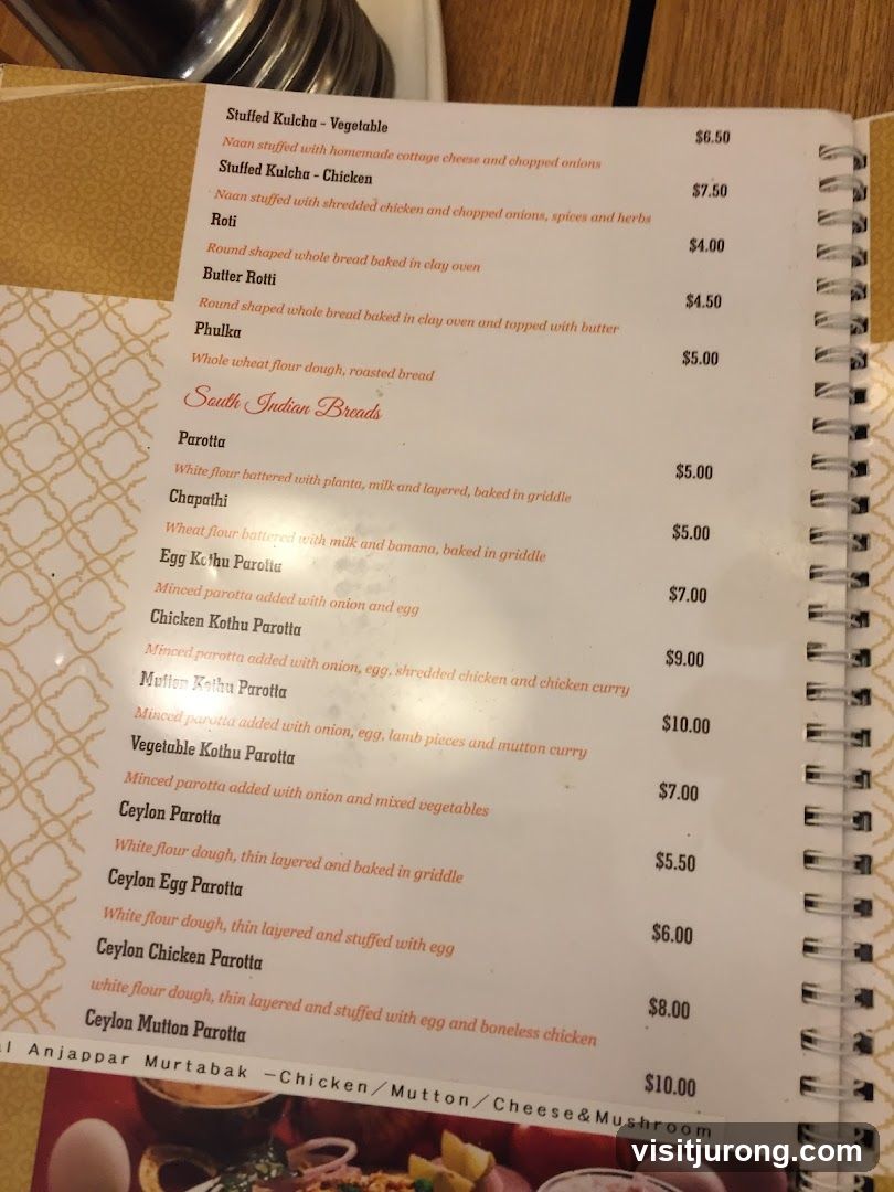 Indian Breads Menu
