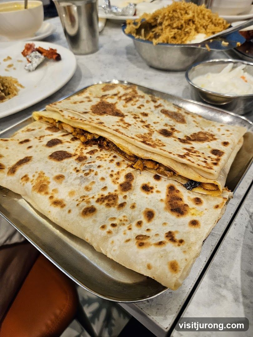 Stuffed Flatbread with Side Dishes