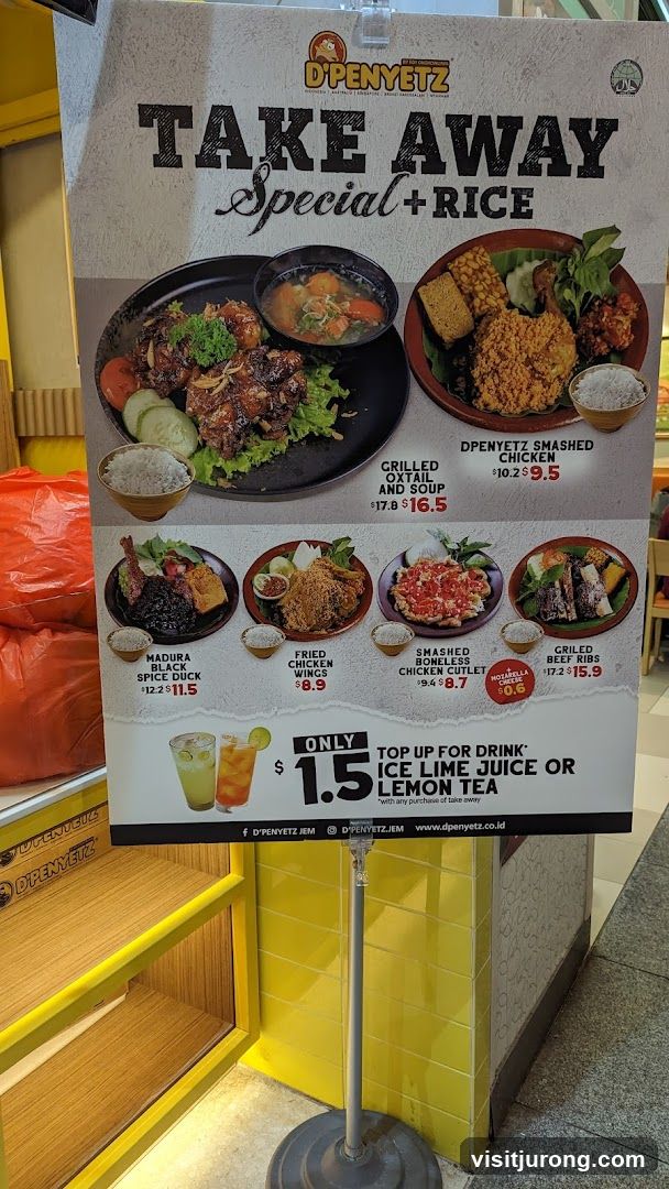 D'Penyetz Take Away Special + Rice Menu
