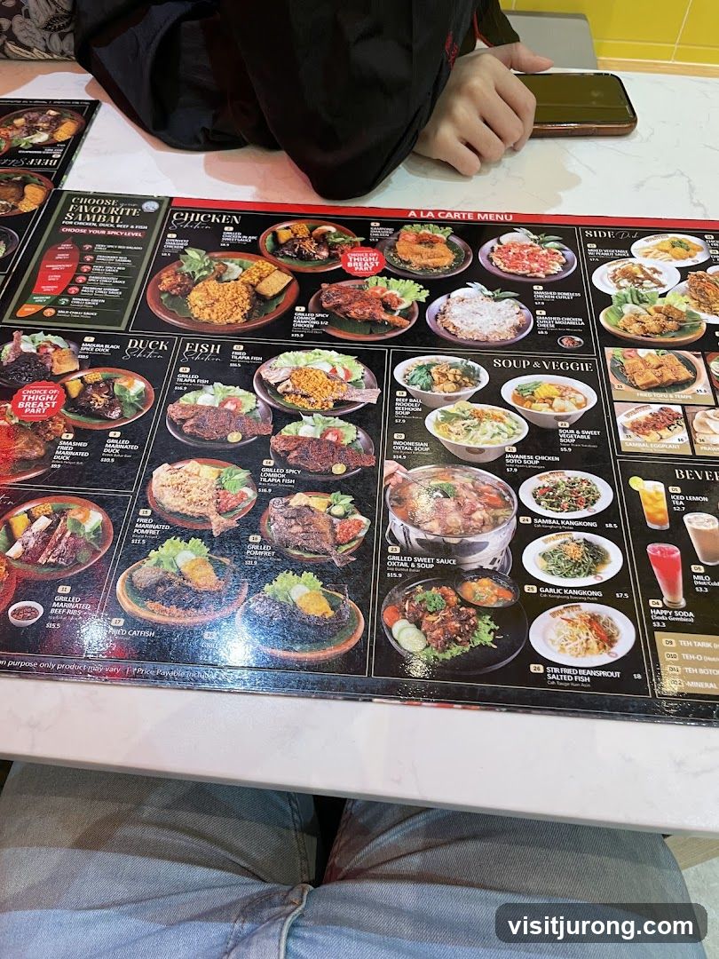 A La Carte Menu