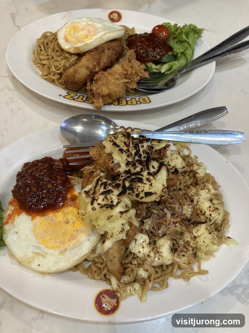 Noodles with Fried Chicken and Egg