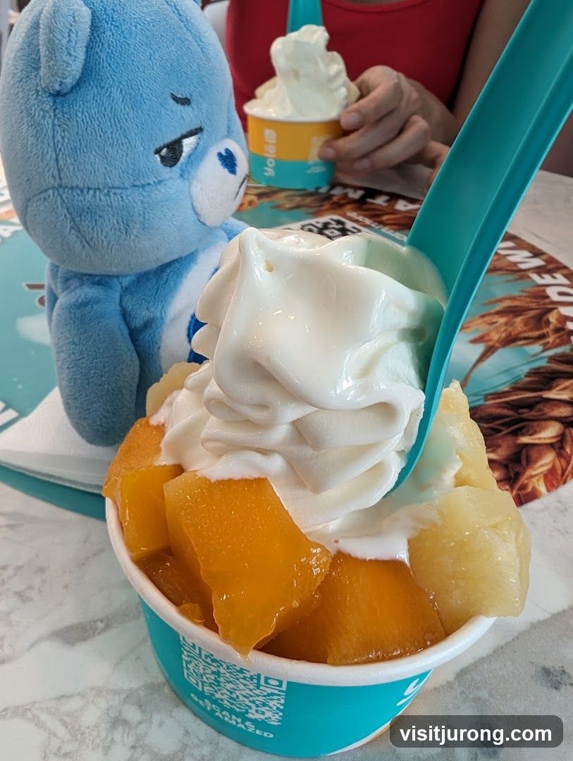 Frozen Yogurt with Fruit and Plush Toy