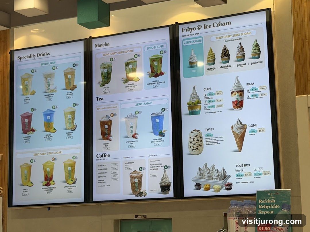 Yole Froyo & Ice Cream Menu