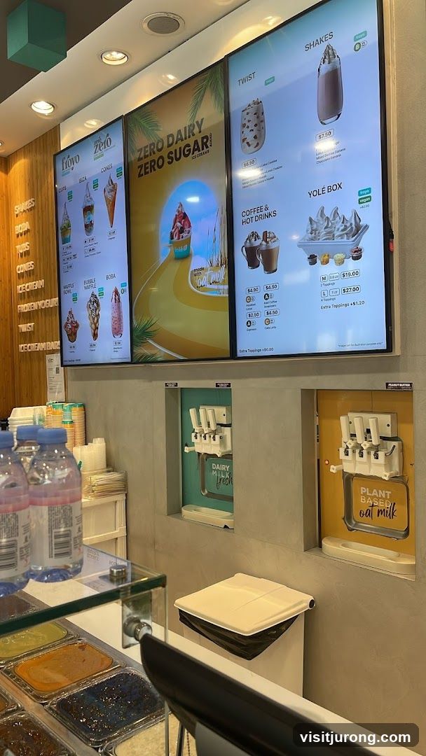 Dessert Shop Menu and Soft Serve Machines
