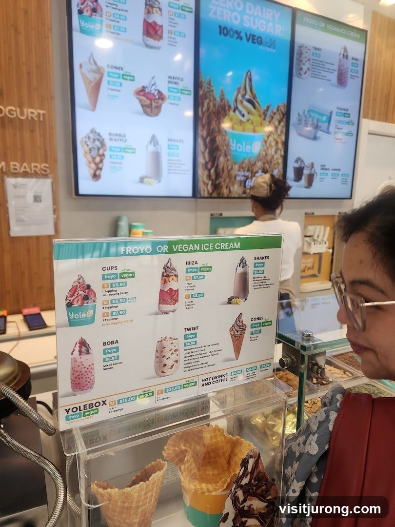 Yole Froyo or Vegan Ice Cream Menu