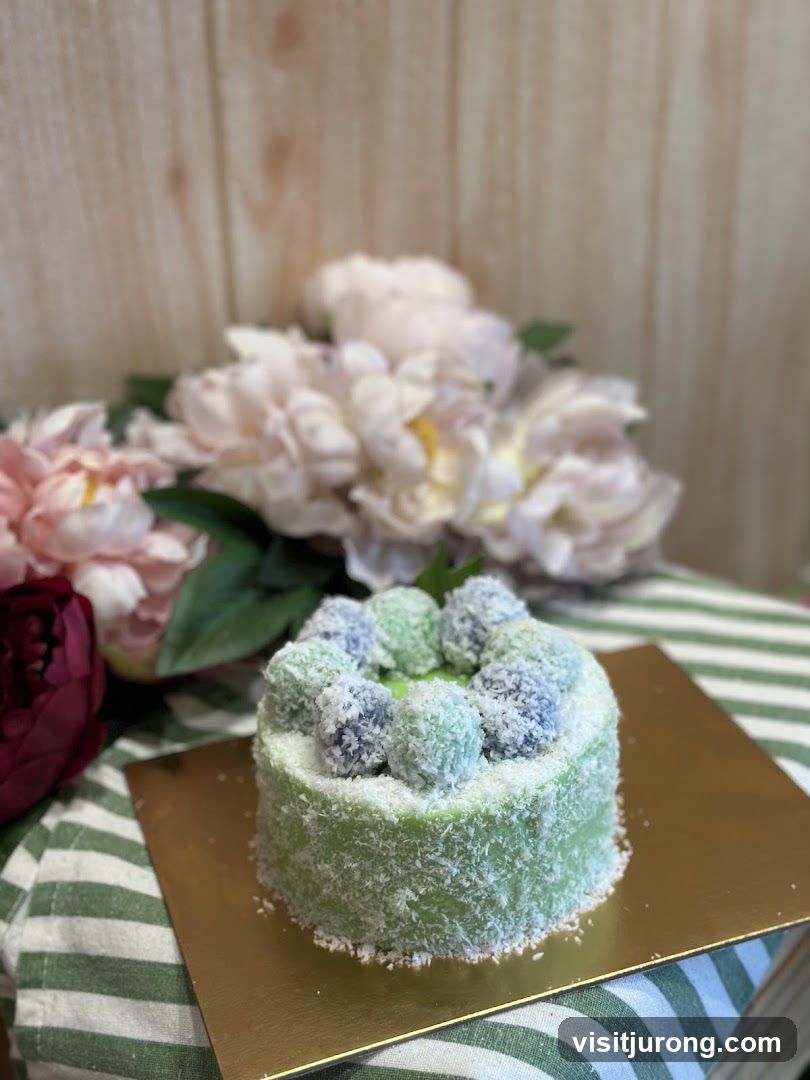 Green Coconut Cake with Toppings