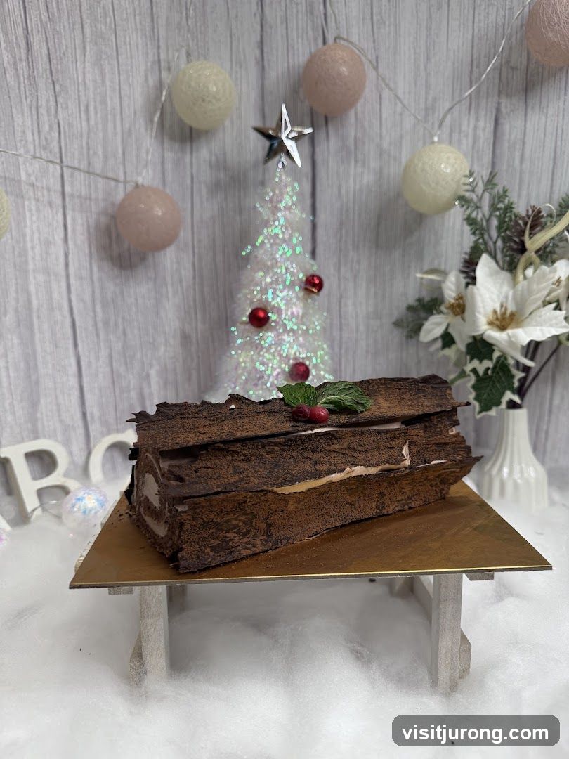 Chocolate Yule Log Cake