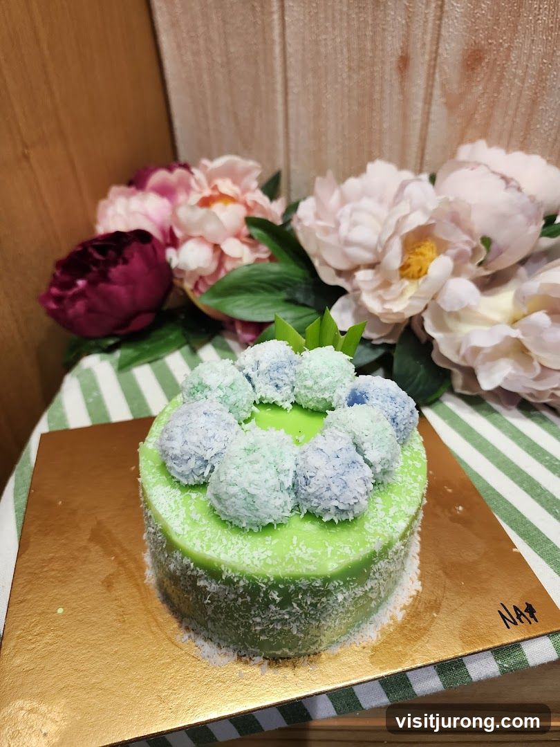 Green Coconut Cake with Flowers
