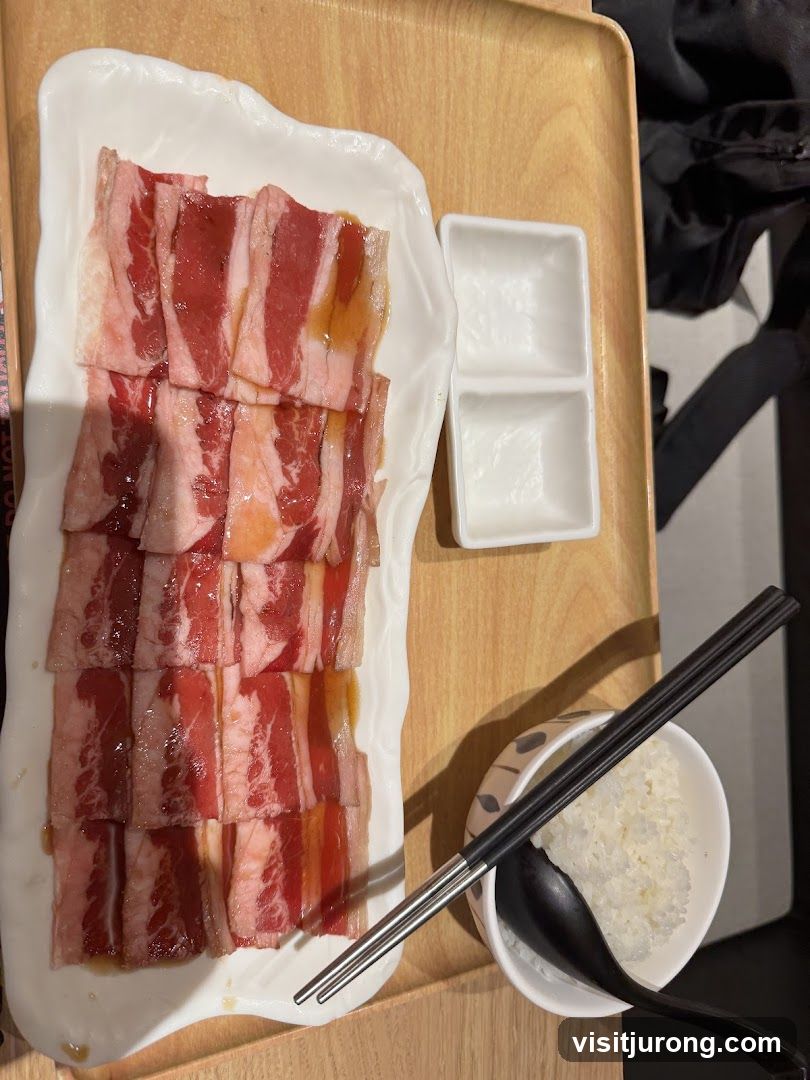 Thinly Sliced Raw Meat and Rice