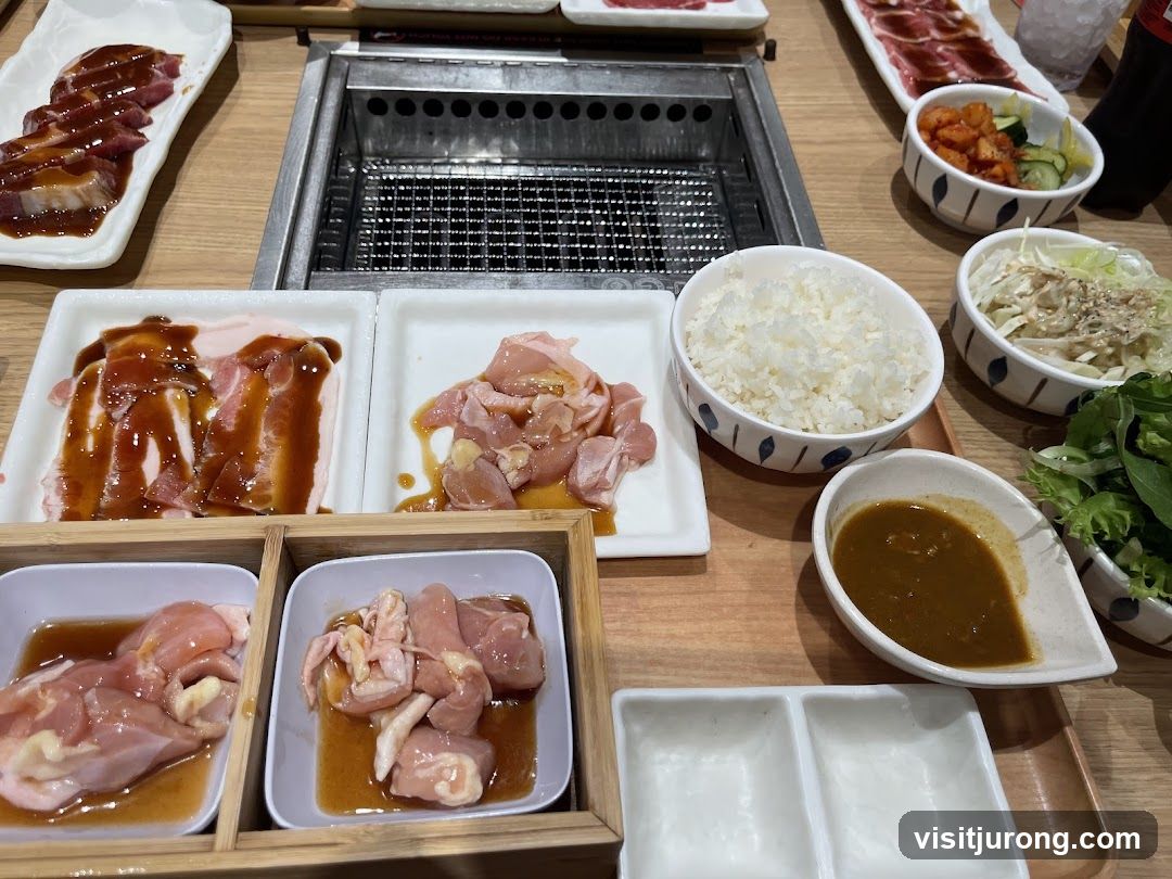 Table with Korean BBQ Ingredients