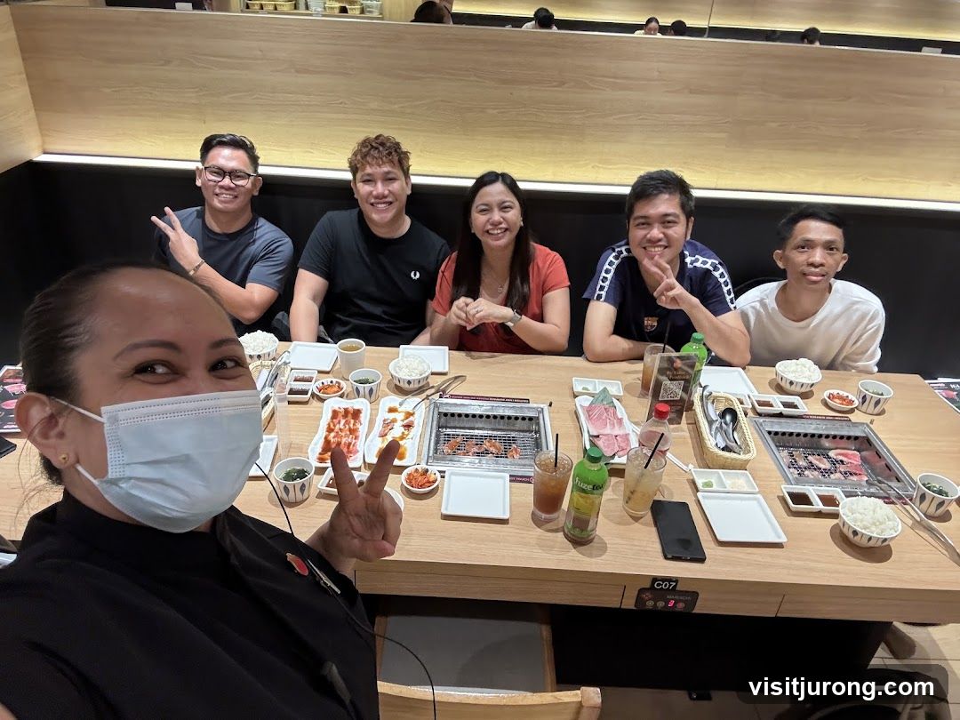 Group enjoying a meal at a restaurant