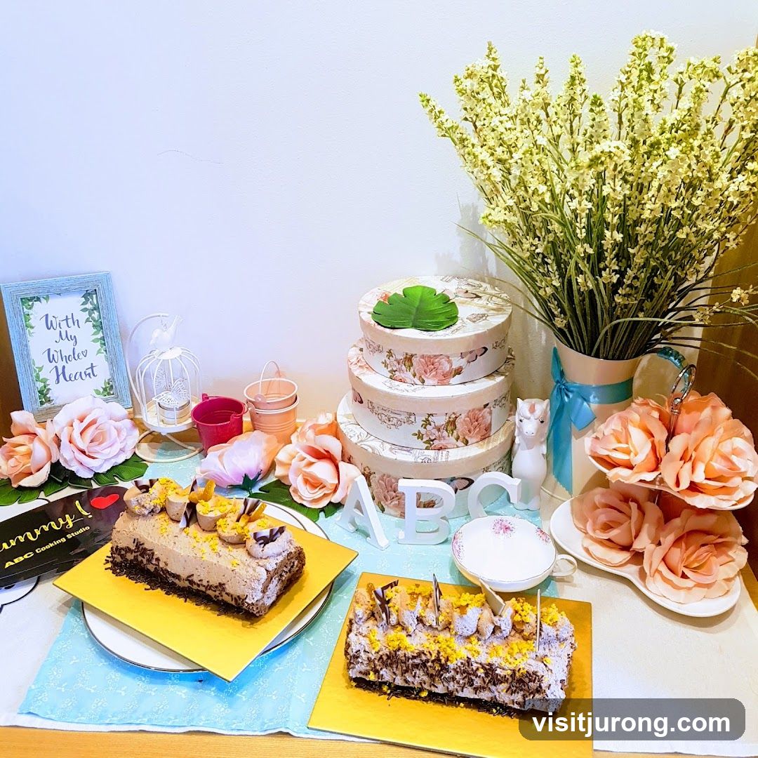 Dessert Display with Floral Decorations