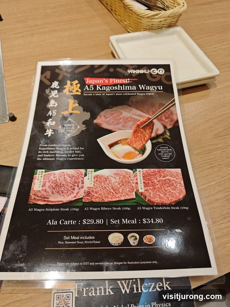 A5 Kagoshima Wagyu Menu