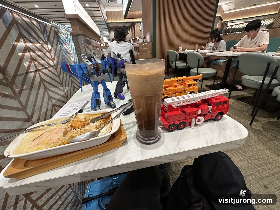 Table with food and toys