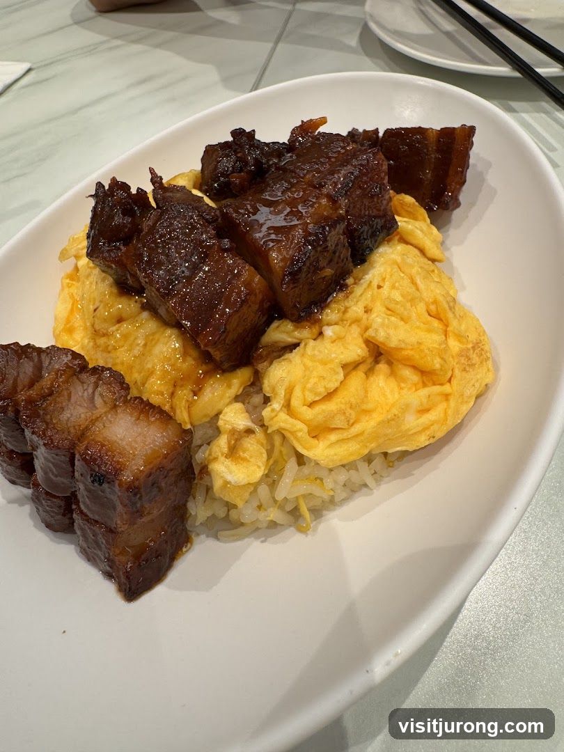 Braised Pork Belly with Scrambled Eggs and Rice