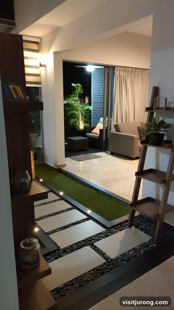 Modern Balcony with Zen Garden Elements