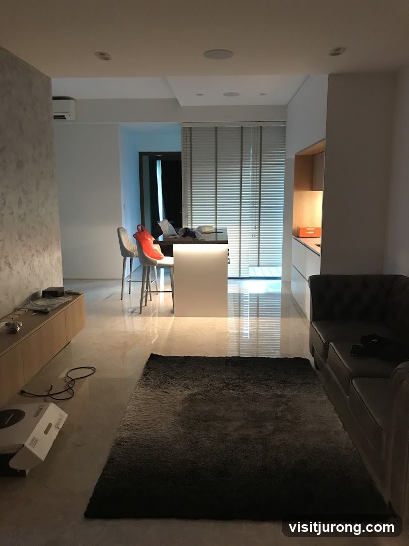 Modern Living Room with Kitchenette
