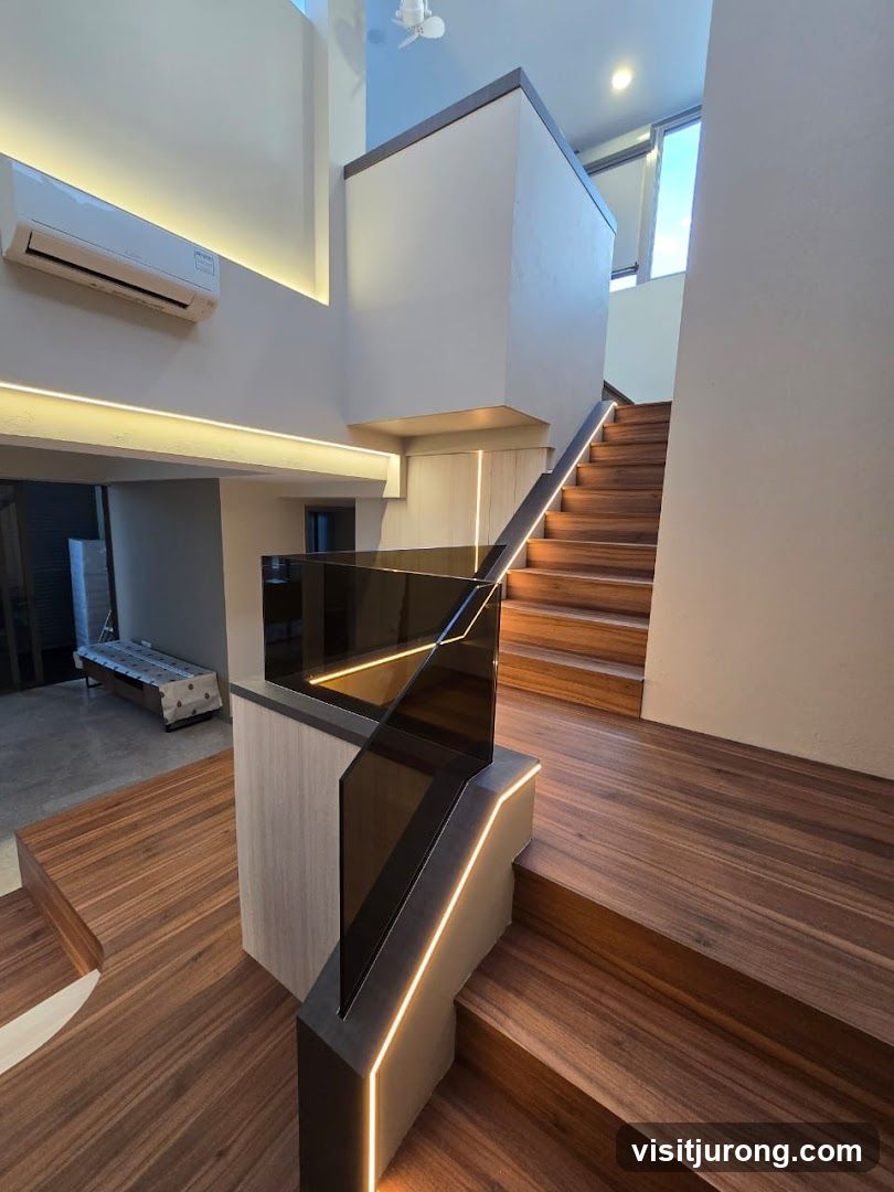 Modern Staircase with Integrated Lighting