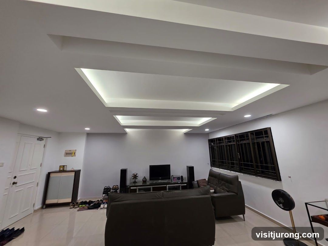 Modern Living Room with Recessed Lighting