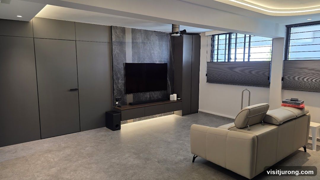 Modern Living Room with Entertainment Unit and Sofa