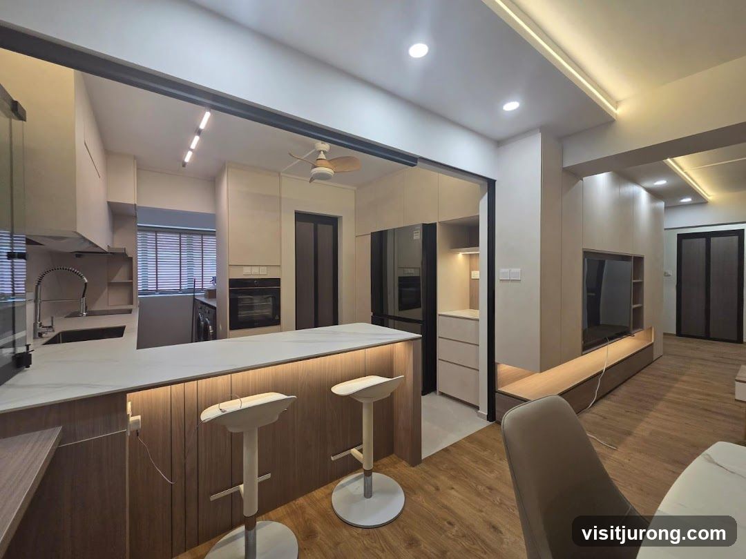 Modern Kitchen and Living Area