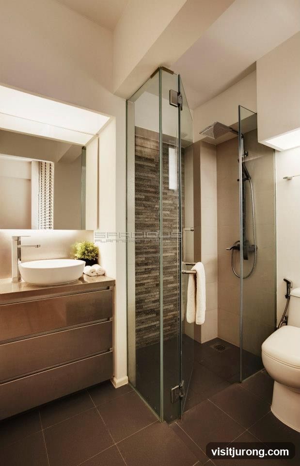 Modern Bathroom with Glass Shower Enclosure