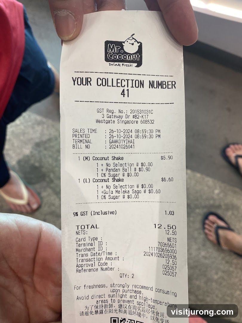 Mr. Coconut Receipt