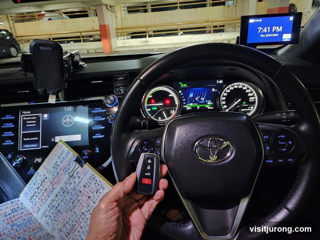 Car Interior with Notes