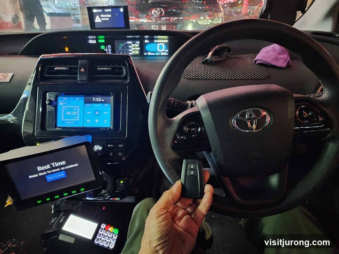 Car Interior with Payment Terminal