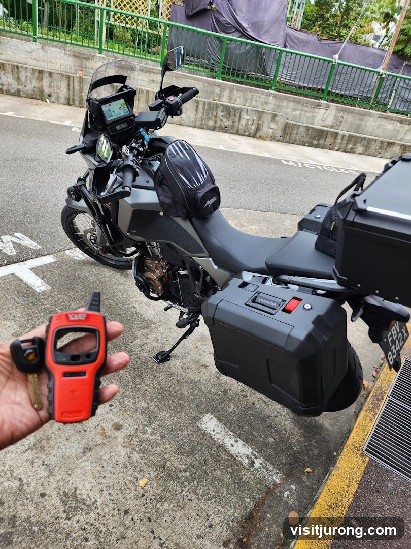 Motorcycle with key fob