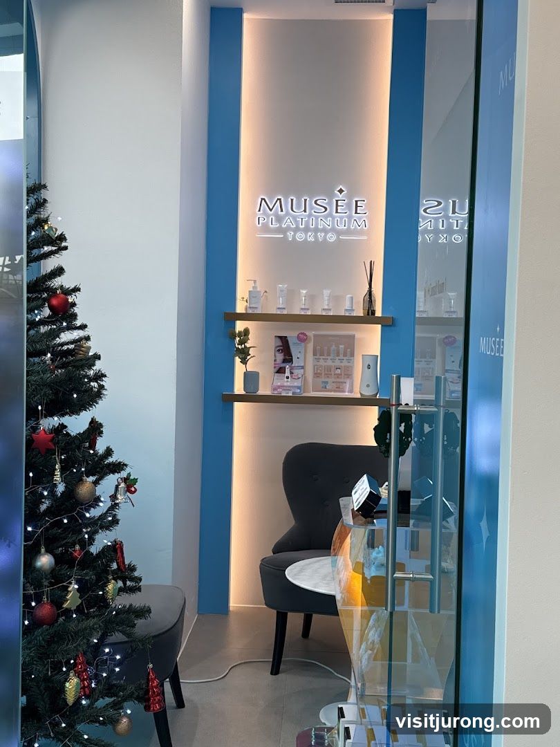 Salon Interior with Christmas Tree