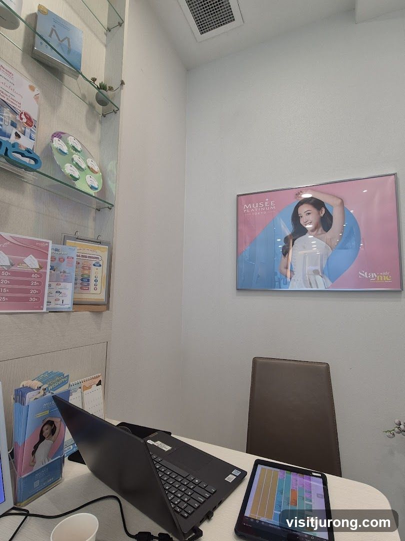 Reception Desk with Promotional Materials