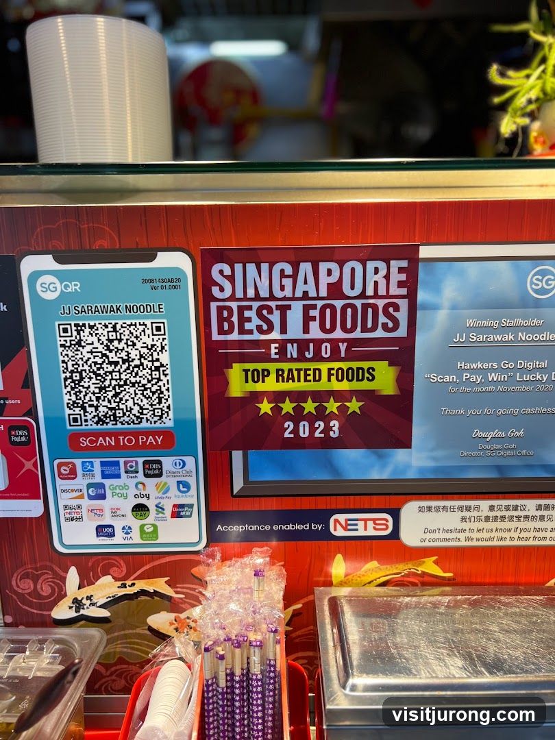 JJ Sarawak Noodle Payment and Award Display
