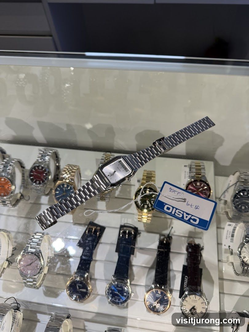 Watches in a Display Case