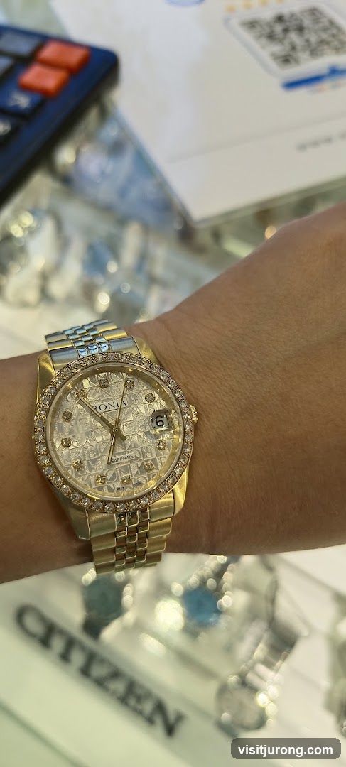 Gold Watch with Diamonds