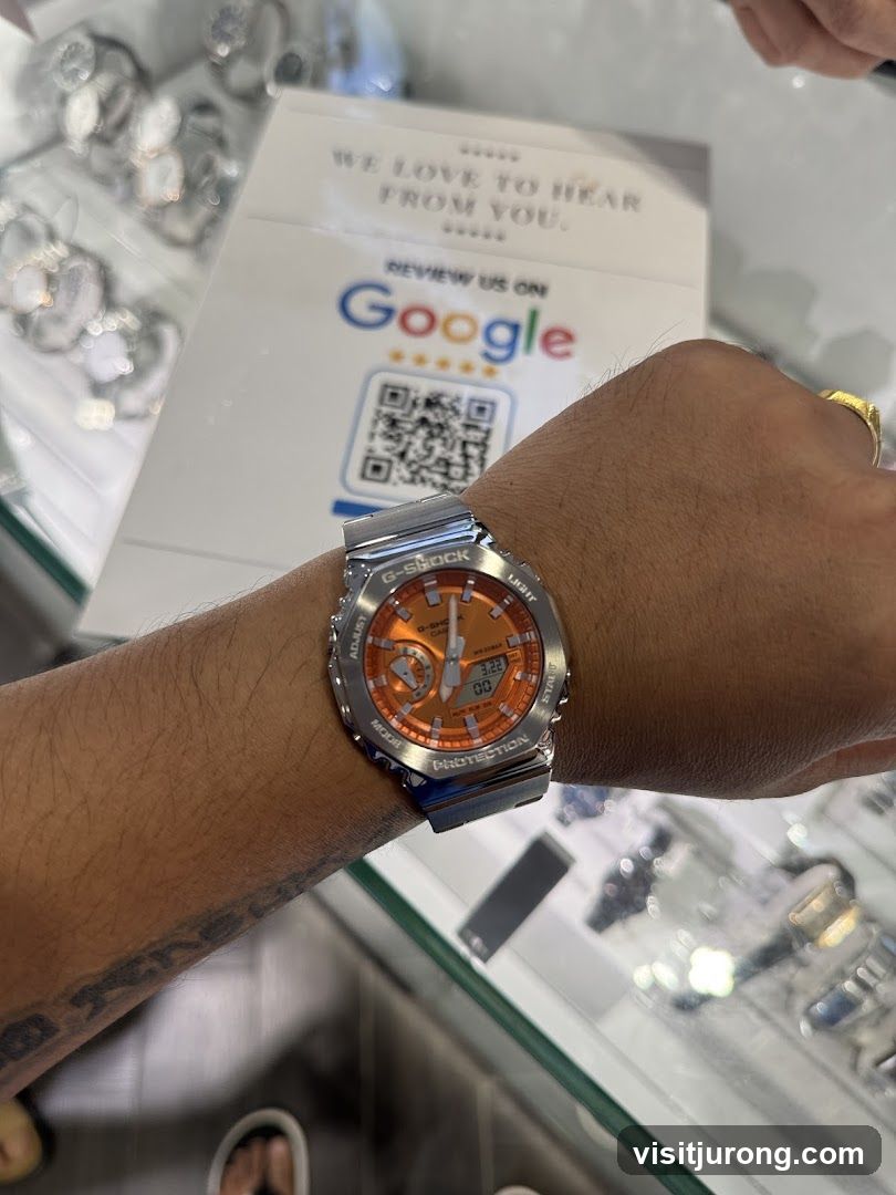 Watch on Wrist with Google Review Card