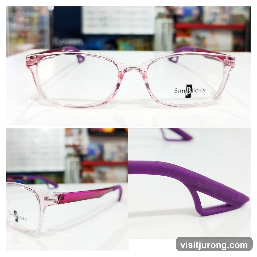 Pink and purple eyeglasses