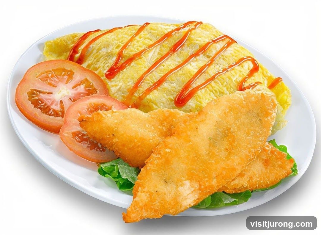 Omelet with Fried Fish