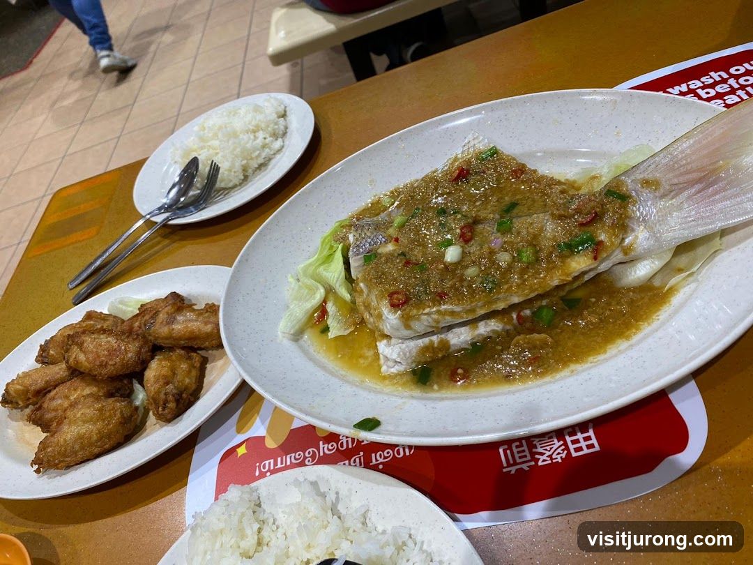 Steamed Fish and Fried Chicken Wings