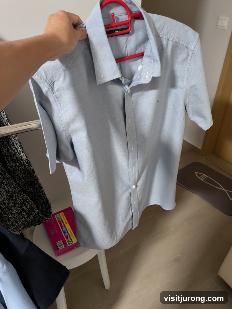 Light Blue Short-Sleeved Button-Up Shirt